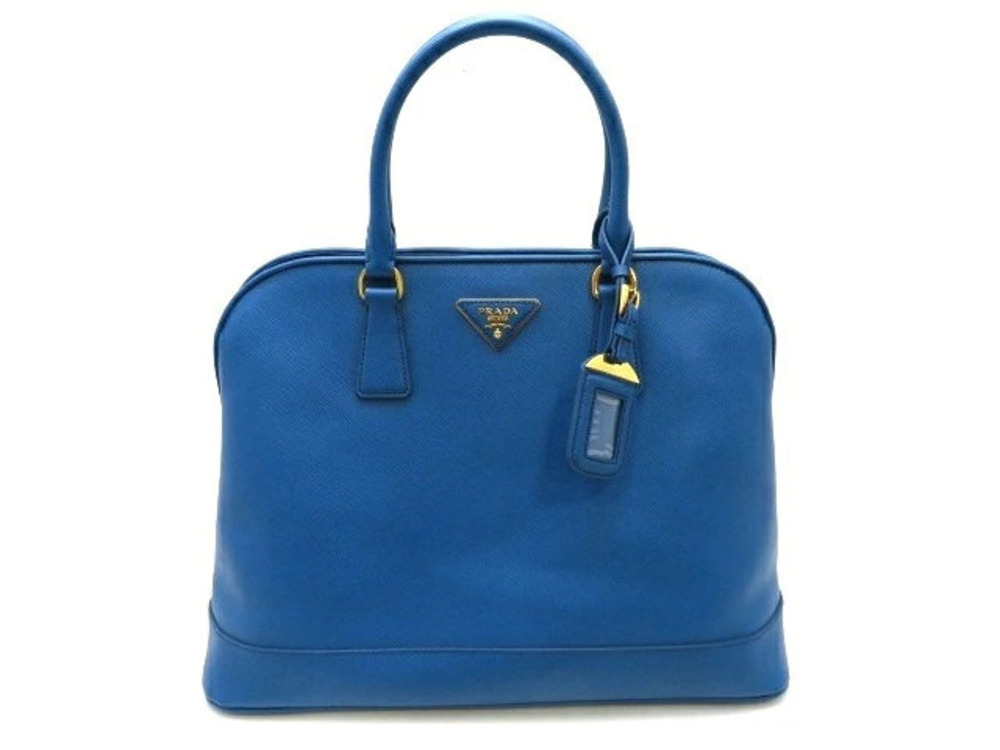 Prada Shoulder Bag Blue Saffiano Leather